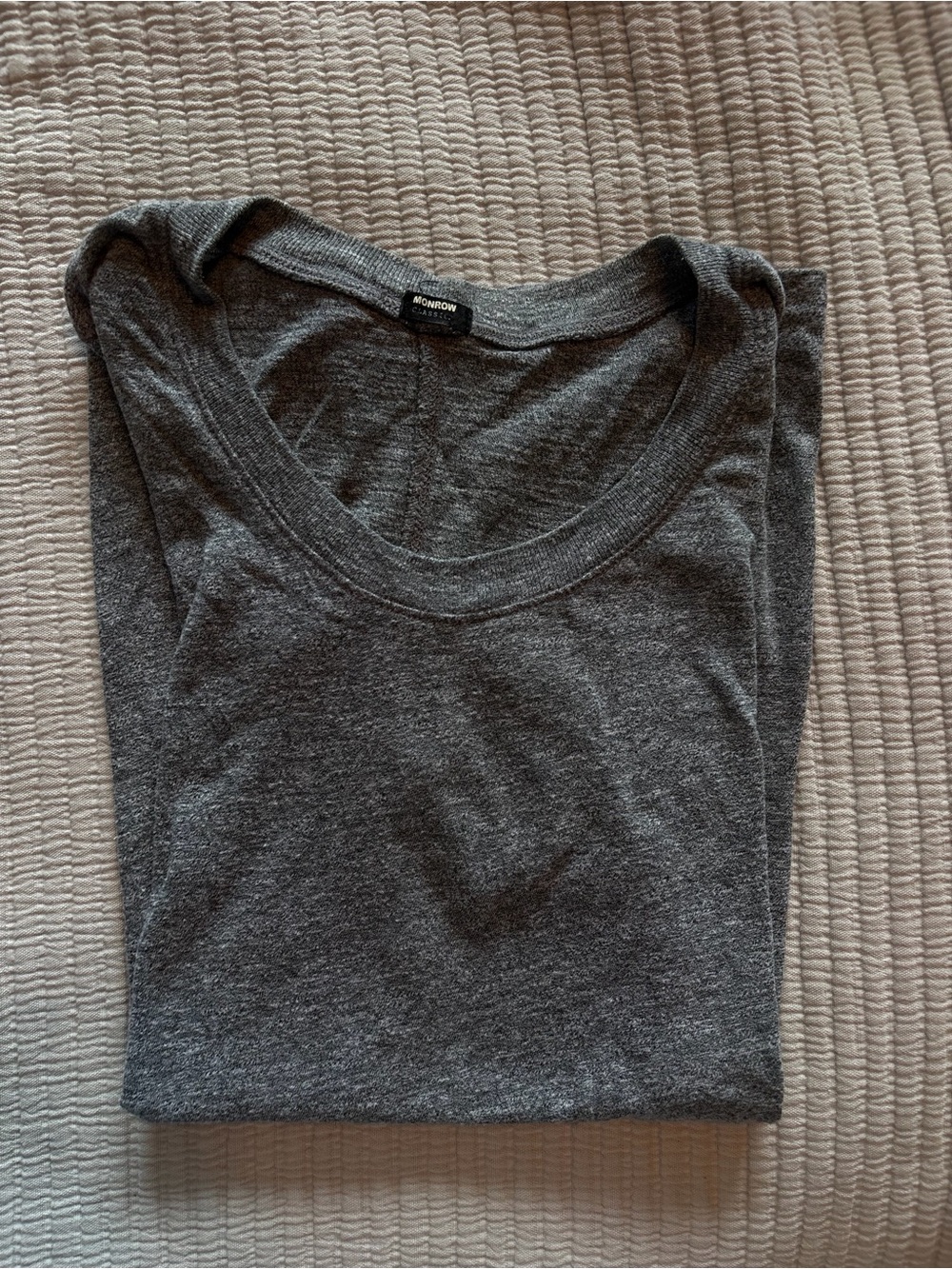MONROW Supersoft Scoop Neck Long Sleeve Top Gray Heather Size S
